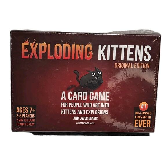 EXPLODING KITTENS Card Game Original Edition 7+ Sealed NEW Family Fun Game Night - Picture 1 of 4
